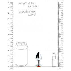 Ouch! Bijou anal Round Gem S 6 x 2.6cm Argenté-Rouge
